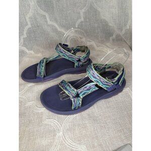 Teva Hurrican XLT 2 Sport Sandals size 4 Kid Girl Purple/Blue Hook & Loop Straps